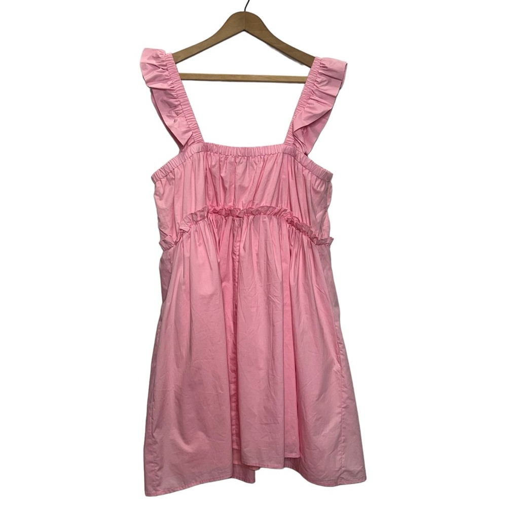 Moodie Bubble Gum Pink Flowy Mini Sun Summer Dress Size Large